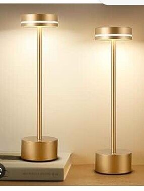 Led Gold Touch Lamps Set Of 2 Rechargeable